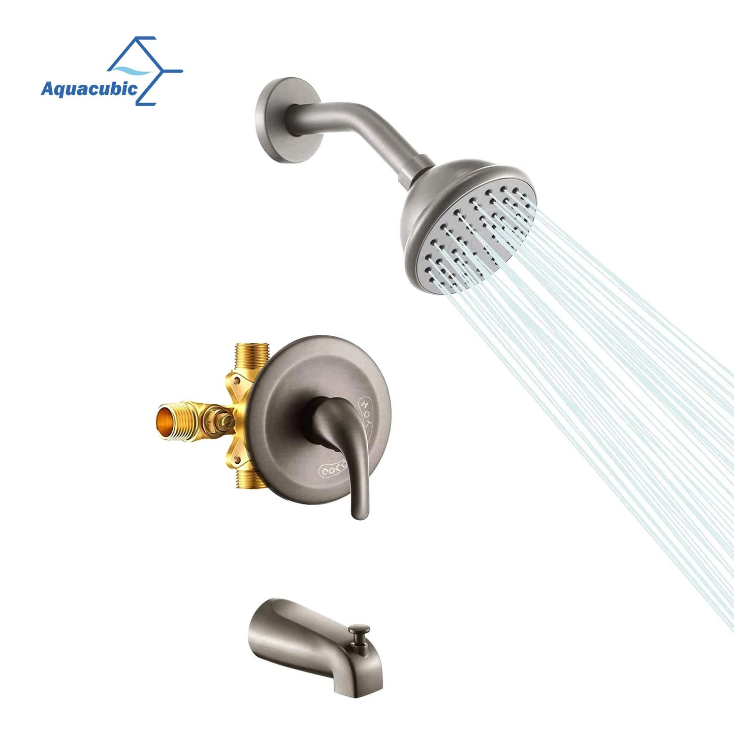 Shipment From US Warehouse Shower Head Rainfall Wall Mounted Bathroom Pressure Balance Rough-in Valve Shower Faucet