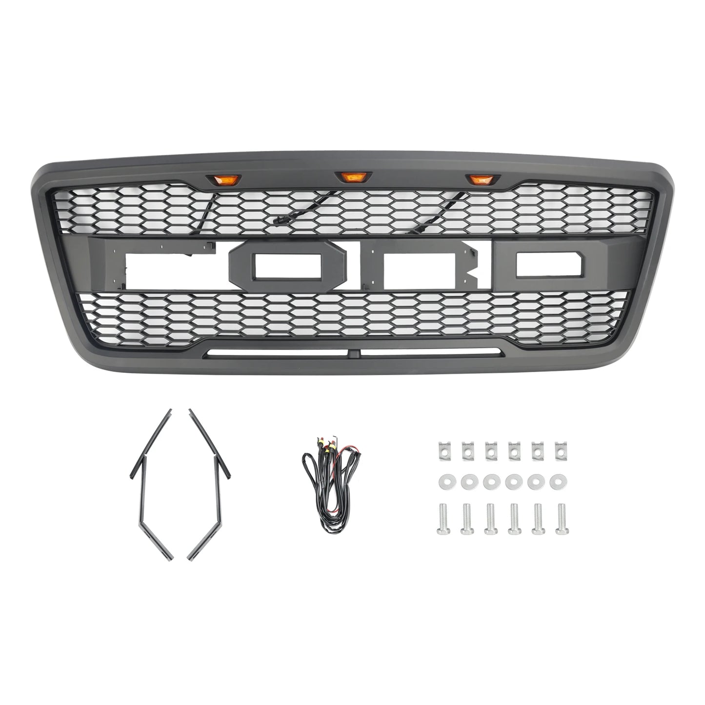 For Ford F150 2004-2008 Grill Raptor Style Front Grille with LED Light and Letter USA Stock Fast Delivery Car Grille