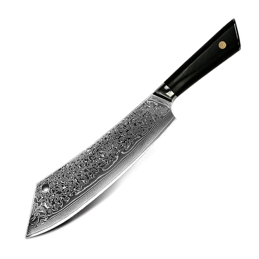 Professional 8 Piece Damascus Kitchen Knives Set VG 10 Steel Core 67 Layers with Black G10 Handle