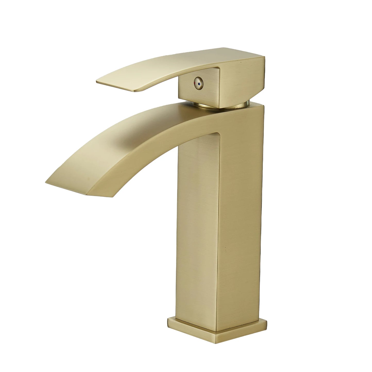 Modern Luxury Brushed Gold Zinc Alloy Single-Hole Mounted Water Taps Single-Handle Bathroom Basin Faucets Ceramic Valve Metered