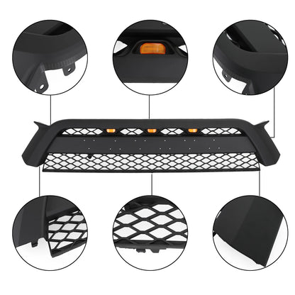 Matte Black Front Bumper LED Light Grille Grill for Toyota 4Runner 2010 2011 2012 2013 with Letter #TO1200367