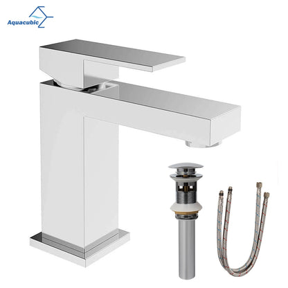 Modern UPC Brass Brushed Nickel Single Hole Bathroom Basin Faucet Ceramic Valve Core US Warehouse Mixers Taps