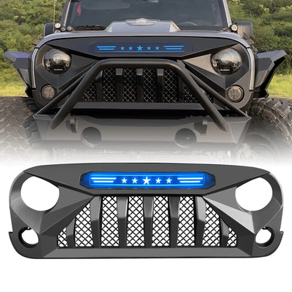 Off-Road 4x4 Car Parts Paint Grilles for jeep wrangler Jk Bumper 2007-2018 Matt Black Front Grill