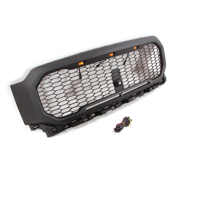 2021Matte Black Front Grill Raptor Style W/LED Amber Fit for Ford F150