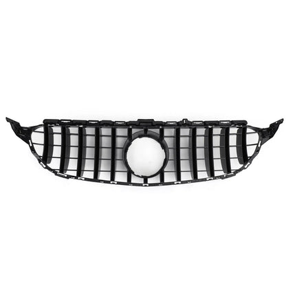 GTR Style With Logo Front Bumper Grill Grille for Mercedes-Benz W205 C250 C300 C43 2015-2018 Without Camera