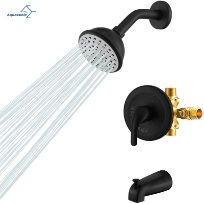 USA Warehouse Delivery Bathroom Wall Mounted Shower Faucets with Pressure Balance Valve and Tub Spout