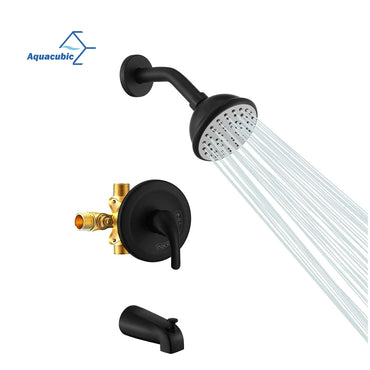 USA Warehouse Delivery Bathroom Wall Mounted Shower Faucets with Pressure Balance Valve and Tub Spout