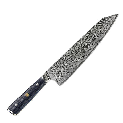 YANGJANG AMBER Premium Honey Comb Resin Handle Damascus Steel Vg10 Japanese Knife Sets