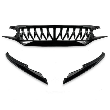 US Stock Glossy Black Shark Style Grille for 2016-2021 Honda Civic Sedan/Hatchback/FK8