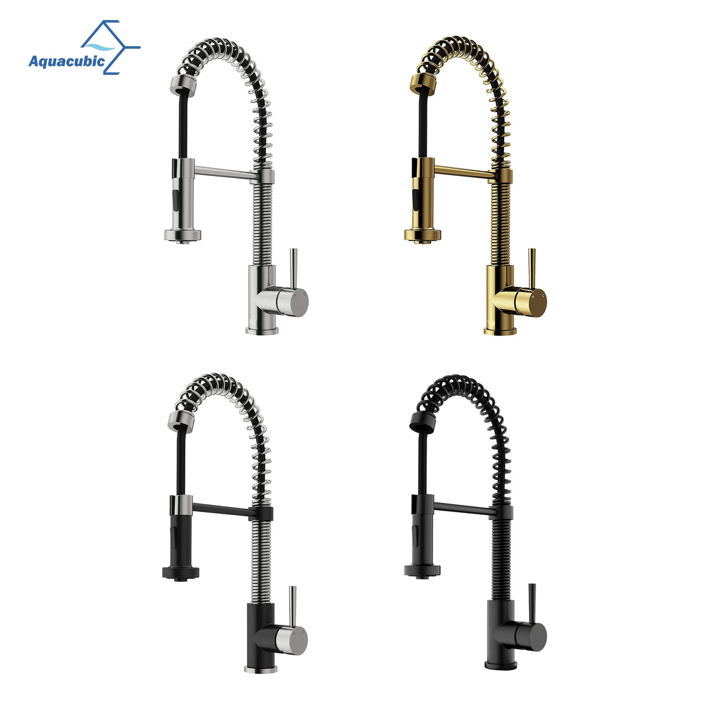 Fast Delivery Flexible Spring Neck Brushed Nickel Pull Down Kitchen Sink Faucet