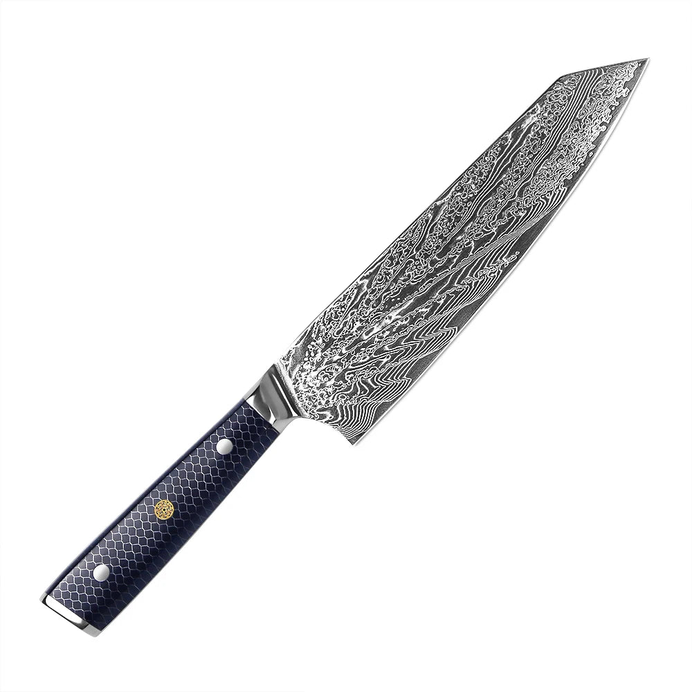 YANGJANG AMBER Premium Honey Comb Resin Handle Damascus Steel Vg10 Japanese Knife Sets, kitchen knife size - 8 Inch