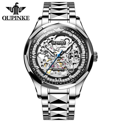 OUPINKE 3209 New Arrival Design High Quality Luxury Fashion Classic OEM Stainless Steel Mens Mechanical Skeleton Wrist Watches