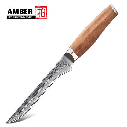 High Quality 67layers Vg10 Damascus Knife Set Olive Wood Handle Kitchen Knife Set with Magnetic Stand