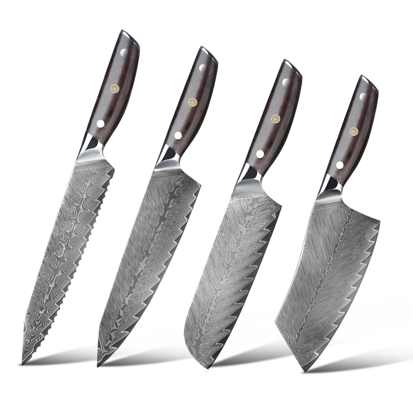 Professional Kitchen Knife High Quality Damascus Steel Chef Knife with Wood Handle Sharp Blade Utility Knife