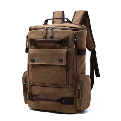 ZUOLUNDUO High Capacity Casual Canvas Travel Backpack Vintage Backpack Men's Backpacks