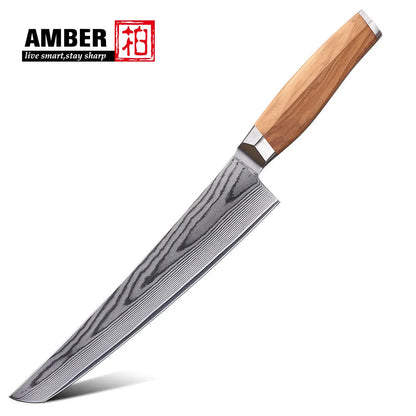High Quality 67layers Vg10 Damascus Knife Set Olive Wood Handle Kitchen Knife Set with Magnetic Stand