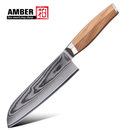 High Quality 67layers Vg10 Damascus Knife Set Olive Wood Handle Kitchen Knife Set with Magnetic Stand