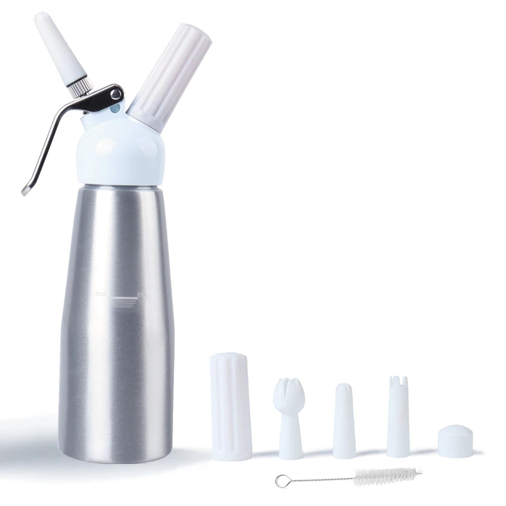 103-0001 Custom LOGO Aluminium 500ML Whip Cream Dispenser Cream Whipper with Decorating Tips