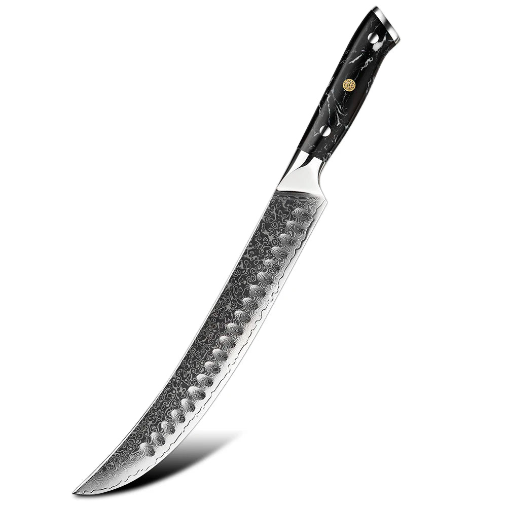 BlackTurquoise Stone Handle Professional Knife Set Damascus Steel Kitchen Knife Set Japanese Damascus Knife Set