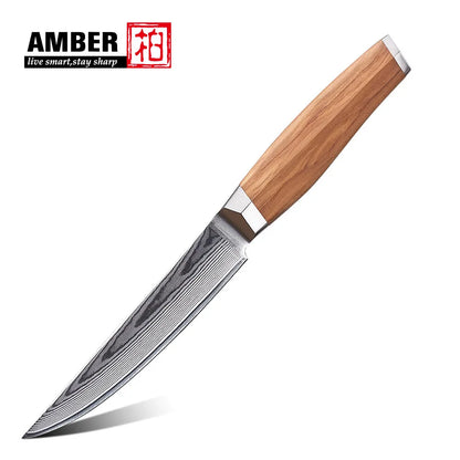 High Quality 67layers Vg10 Damascus Knife Set Olive Wood Handle Kitchen Knife Set with Magnetic Stand