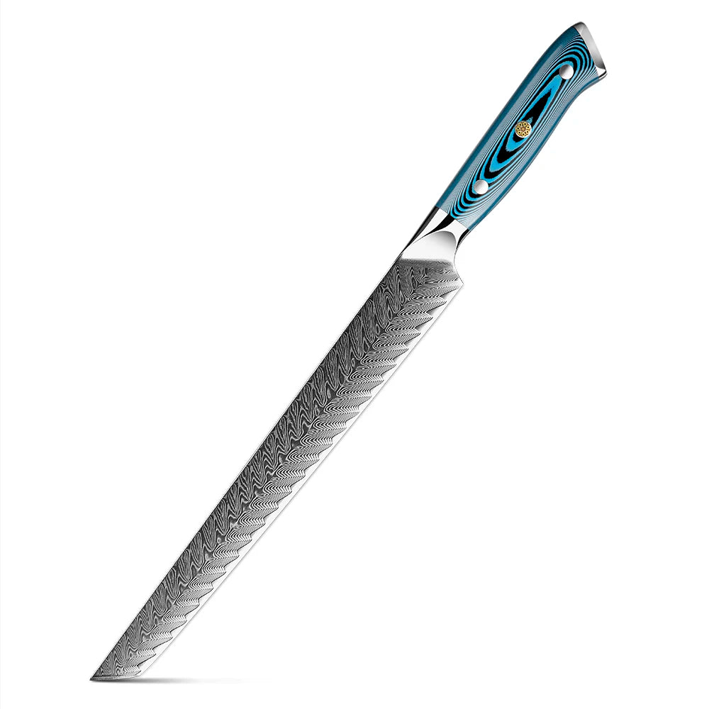 Amber Blue Pakkawood Handle Fillet Fish Japanese Sashimi Knife Yanagiba Knife Sushi Knife