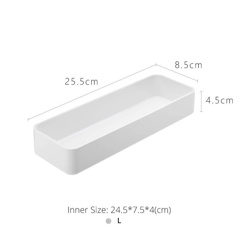 SHIMOYAMA White/Black Plastic Small Multifunctional Kitchen Storage and Tableware Drawer Divider Organizer for Kitchen